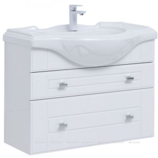 Тумба под раковину Aquanet Рондо 304289 85 см белый глянец